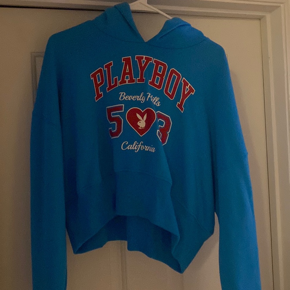 Playboy cropped oversized hoodie